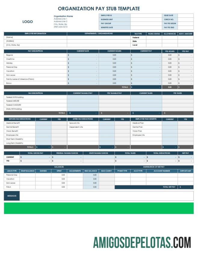 Imprimível Modelo de recibo de pagamento da organização